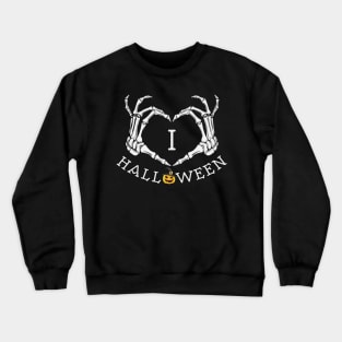 Skeleton Hands Love Heart Sign Bones Costume Funny Halloween Crewneck Sweatshirt